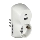 BTICINO - Adatt. B3 1 pr. st ted+2 10A+USB bianco
