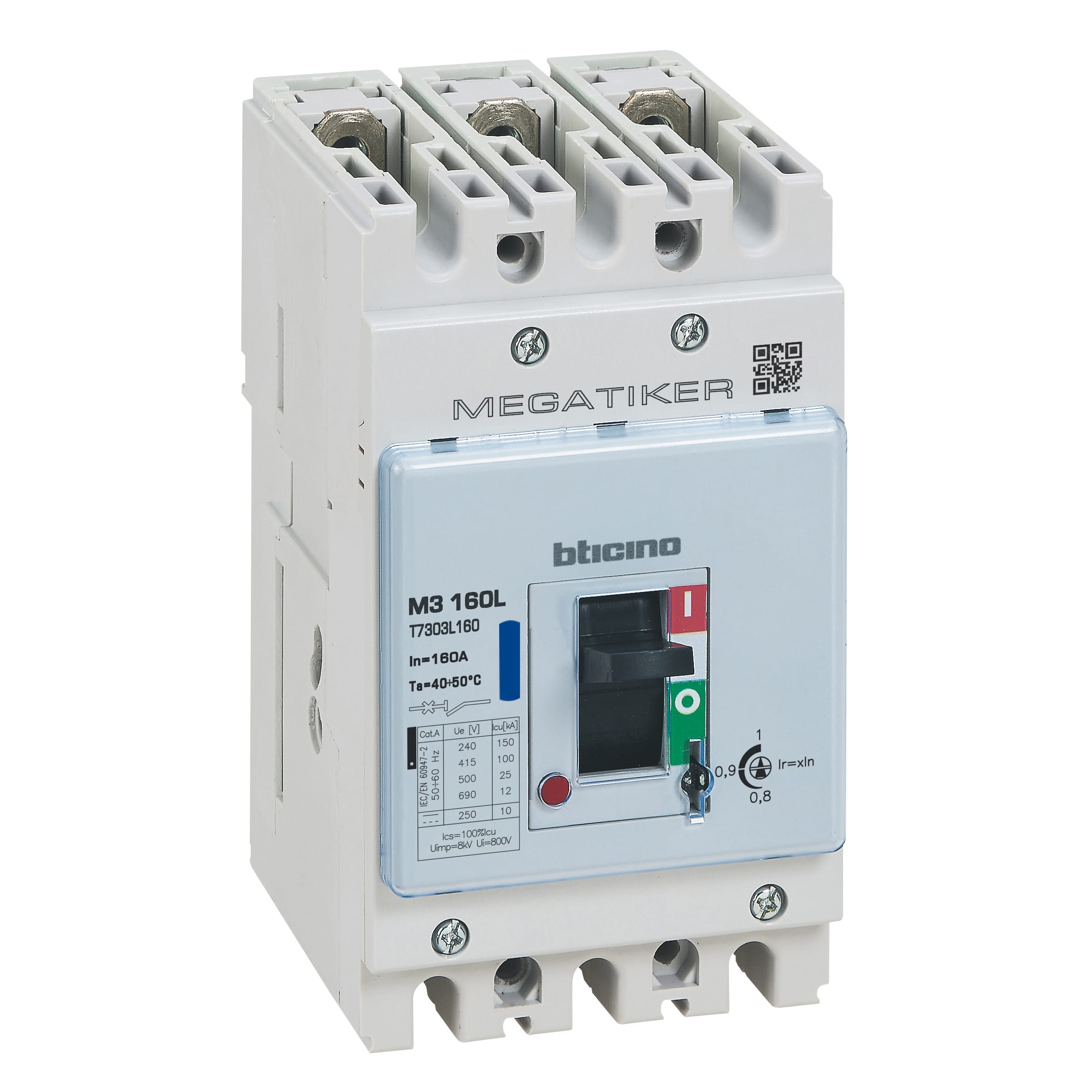 LEGRAND - Interruttore scatolato magnetotermico M3 160L 3P - In= 160A - Icu 100kA