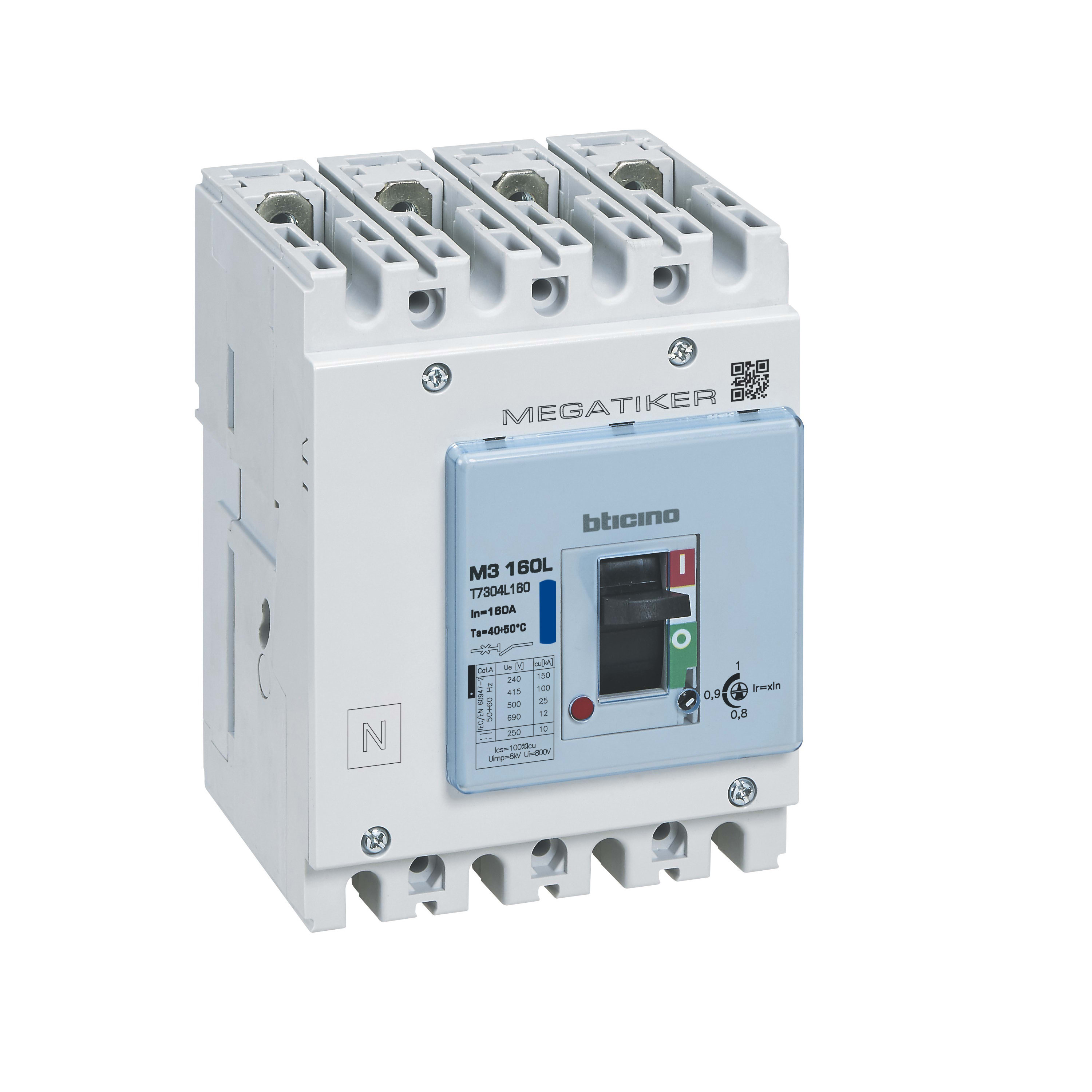 LEGRAND - Interruttore scatolato magnetotermico M3 160L 4P - In= 160A - Icu 100kA