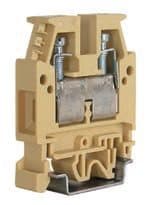 CABUR - Morsetto passante a vite combinata 10mm2, 1-piano, beige, serie CBD.