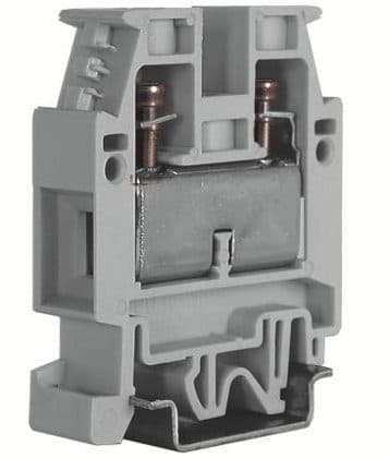 CABUR - Morsetto passante 16mm2, 1-piano, grigio, serie CBD Premium.