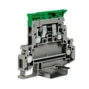CABUR - Morsetto a vite 4mm2 portafusibile, allarme 12-48V, 2-piani, colore grigio.