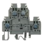 CABUR - Morsetto passante 4mm2, 2 piani, con diodi 1A schema DD, colore grigio.