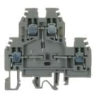 CABUR - Morsetto a vite 4mm2, 2-piani, con diodi 1A schema LI, colore grigio, lampada LED test. DS123GR