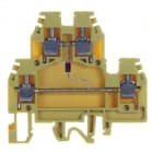 CABUR - Morsetto a vite 4mm2, 2-piani, con diodi 1A schema-T, indicatore di tensione, colore beige.