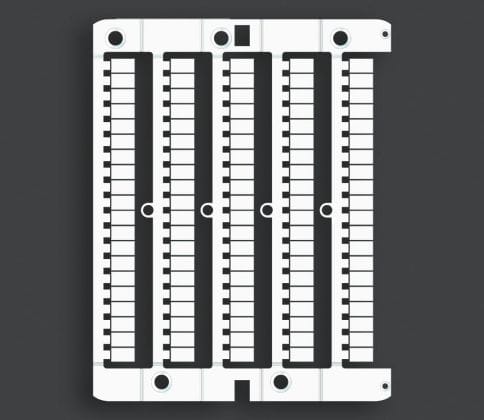 CABUR - Tessera prestampata per morsetti Cabur, simbolo verticale NI, tessuto numero NI.