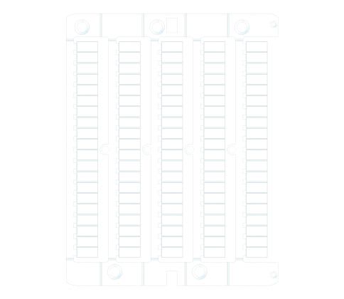 CABUR - Tessera morsetti Weidmuller 5x10mm, PC+ABS, bianco, per Caburjet. NUWDK50