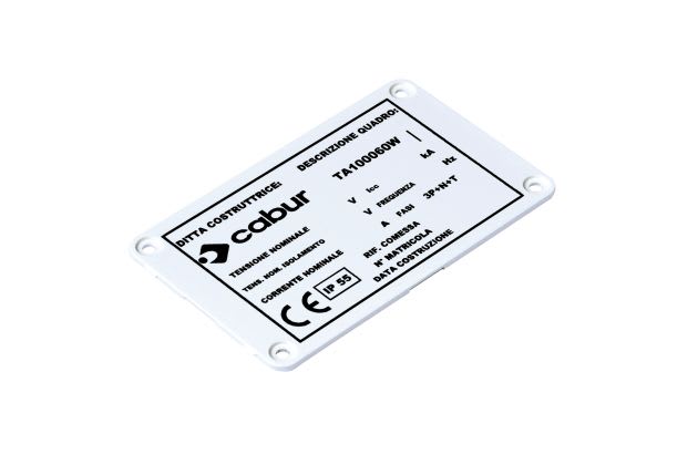 CABUR - Targa quadro ABS 90x100mm bianco rivettabile per CaburJet. TA100090