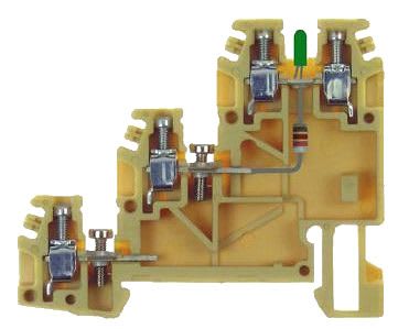 CABUR - Morsetto a vite 2.5mm2, 3-piani per collegamento sensori e segnalazione-T. TL120