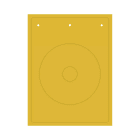 CABUR - Tessera di emergenza in PVC giallo, diametro esterno 90mm, foro 22.5mm. TAEM090Y