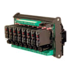 CABUR - Modulo 8 opto 24V/5-50VDC + 8 rele optoisolati 24Vdc/2A con fusibile.