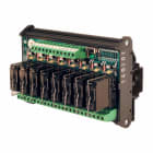 CABUR - Modulo 8 rele elettromeccanico 24V SPDT 16A a vite con pulsante.
