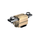 CABUR - Morsetto barra 2 bulloni 120mm2 per guida TH35, colore beige.