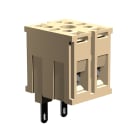 CABUR - Morsetto 2 poli con codoli, bipolare 4mm2, vite componibile, colore beige.