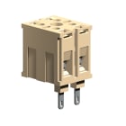 CABUR - Morsetto 2 poli con codoli, componibile bipolare 4mm2, colore beige.