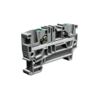 CABUR - Morsetto passante push-in 6mm2, 1-piano, grigio.