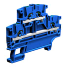 CABUR - Morsetto passante 2 piani, colore blu, per cavi 2.5mm2.