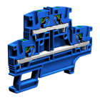 CABUR - Morsetto passante 4mm2, 2 piani, blu.