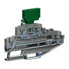 CABUR - Morsetto push-in 2.5mm2, 2-piani, grigio, serie EFDS, 1PASS.+PORTA FUSE.