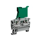 CABUR - Morsetto portafusibile con LED, 1-piano, 12-48V, grigio, push-in 4mm2. EFF448GR