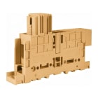 CABUR - Morsetto di potenza per collegamento barra/cavo 240mm2, passante da pannello, colore beige.
