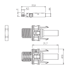 CABUR - Connettore Cabur Solar da pannello femmina 4-6mmq 1500V.