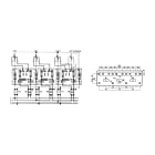 CABUR - Morsettiera trifase, bianco, ingresso laterale, MCT.3/SA/B Mors. Campania-Lombardia.