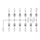 CABUR - Modulo con 16 diodi anodo in comune. XCDM16AC