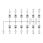 CABUR - Modulo con 16 diodi anodo in comune.