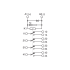 CABUR - Modulo rele elettromeccanico 24Vdc 4PDT 6A a vite estraibile. XCM4C024