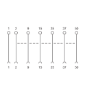 CABUR - Modulo interfaccia Sub-D 25 poli femmina slim.