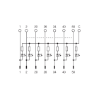 CABUR - Modulo flat 26 poli con LED interfaccia IDC 26 poli maschio.