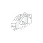 CABUR - Cavi incrociati 6x6 per fissaggio staffa inclinata 20x80xH49mm a profilati e barra equipotenziale.