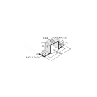 CABUR - Staffa piana 20x80xH30mm per fissaggio profilati.