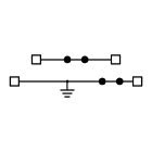 CABUR - Morsetto passante 2 piani, push-in 1.5mm2, colore grigio, con terra.