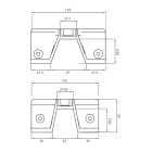 CABUR - Staffa fissaggio modello B profilo e foglio gomma 110x130 mm.