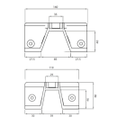 CABUR - Staffa di fissaggio modello C con profilo e foglio in gomma 110x130 mm.