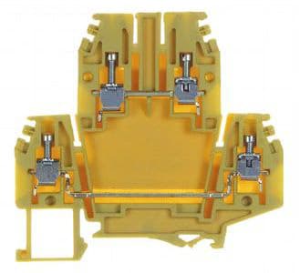 CABUR - Morsetto a vite 2.5mm2, 2-piani, grigio, con LED tester.