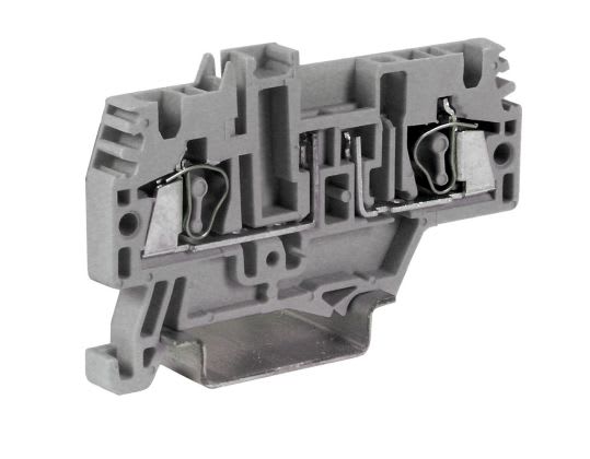 CABUR - Morsetto a molla 4mm2 con LED 24 V, portafusibile 6.3x32mm, 1-piano, cartuccia grigia. HF324GR