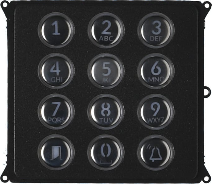 BPT - Supporto in policarbonato per modulo MTMKB con grado di protezione IK09. Frontale tastiera VR per modulo MTMFKBVR. 60020700