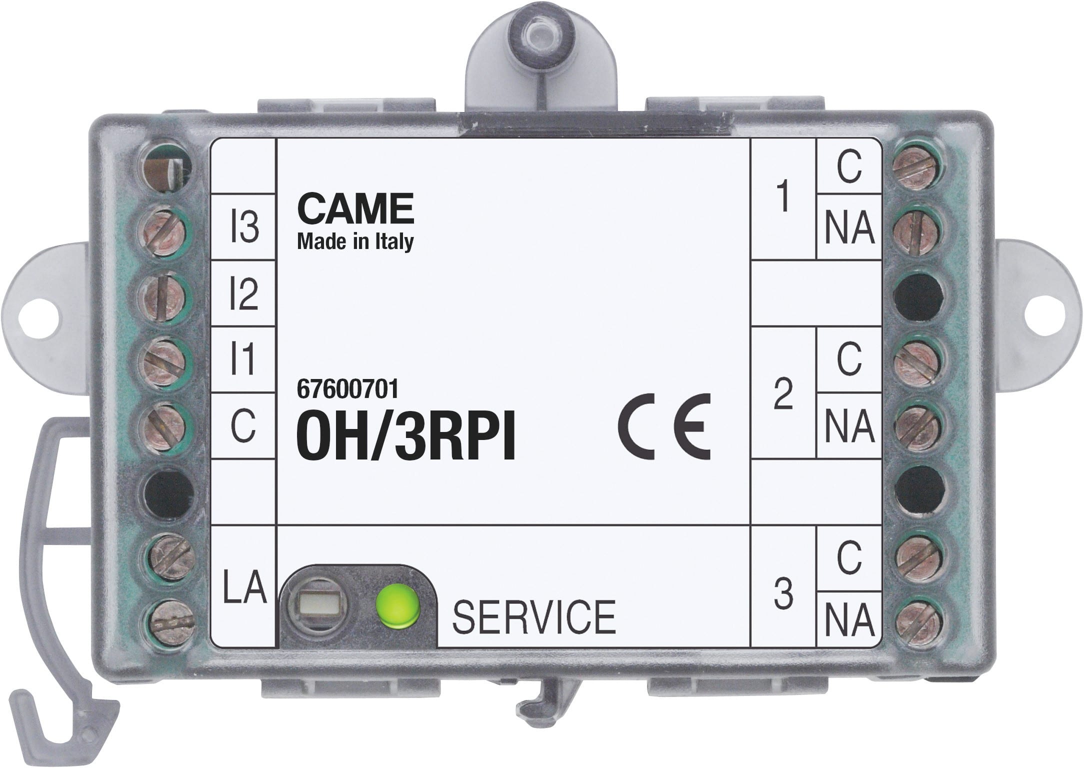 BPT - Modulo con 3 uscite a relè NO e 3 ingressi digitali. Installabile su guida DIN o da incasso. OH/3RPI-MODULO INGRESSI/USCITE.