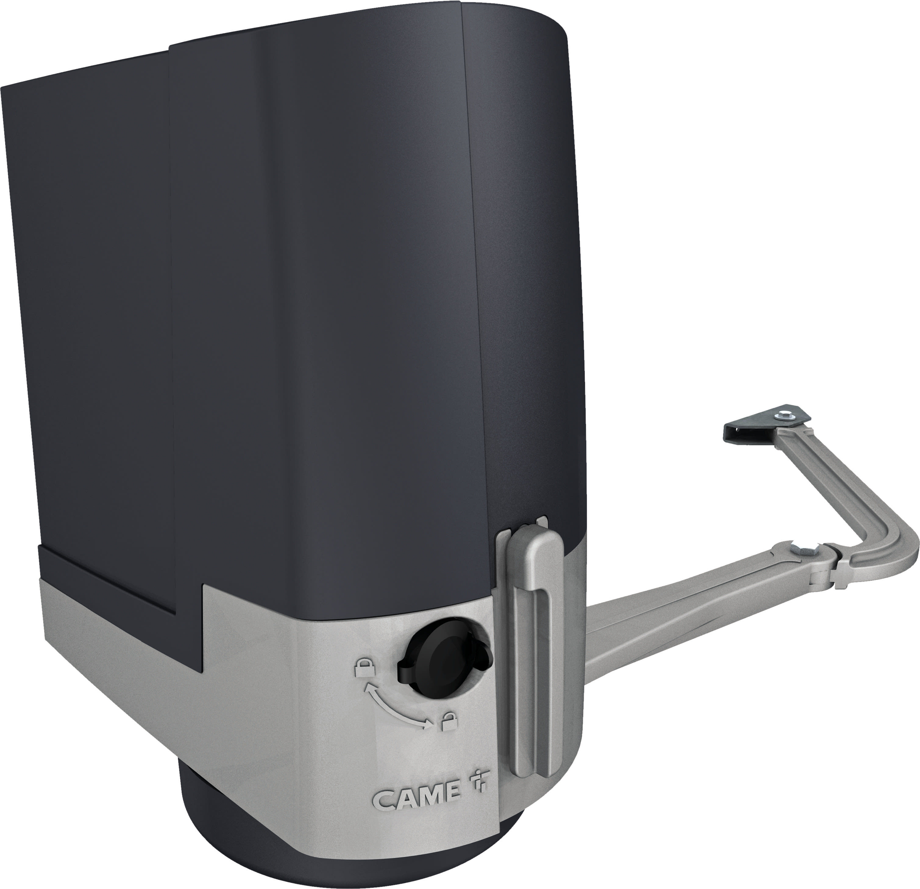 CAME - FTX20DLS Motoriduttore 24V irreversibile, veloce, con braccio snodato per cancelli battenti C Max. 250mm, anta 2m e 200kg, cover grigio RAL7024. 801MB-0160