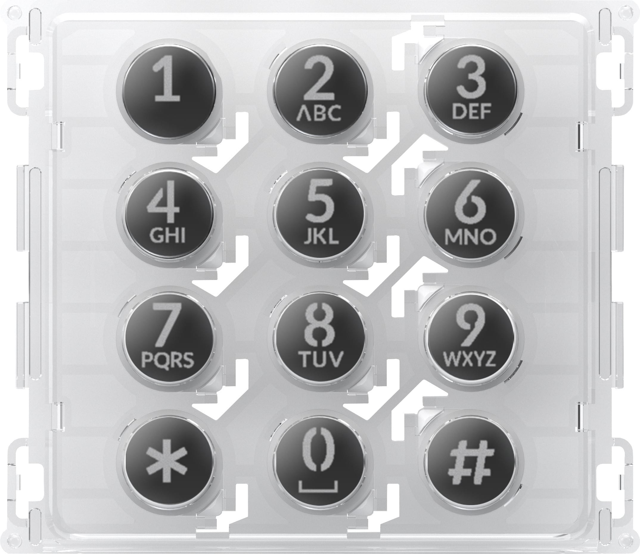 BPT - Adattatore tastiera accessi per piastre frontali terze parti, supporto policarbonato, 12 pulsanti controllo, completare con modulo elettronico MTMKB. 60020940