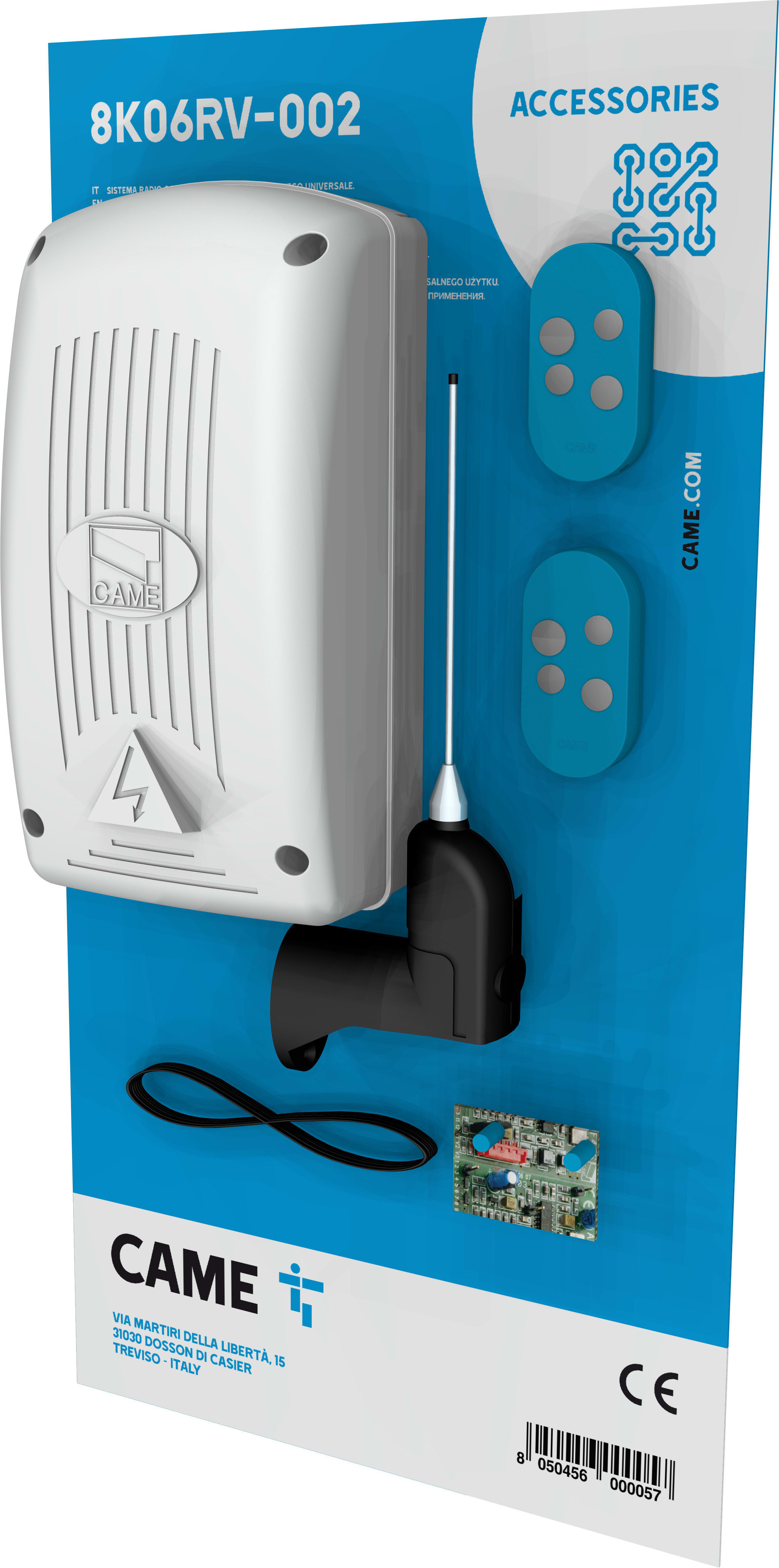 CAME - Sistema radio completo a 433,92 MHz, 120-230 V AC TRA2RA44. 8K06RV-002