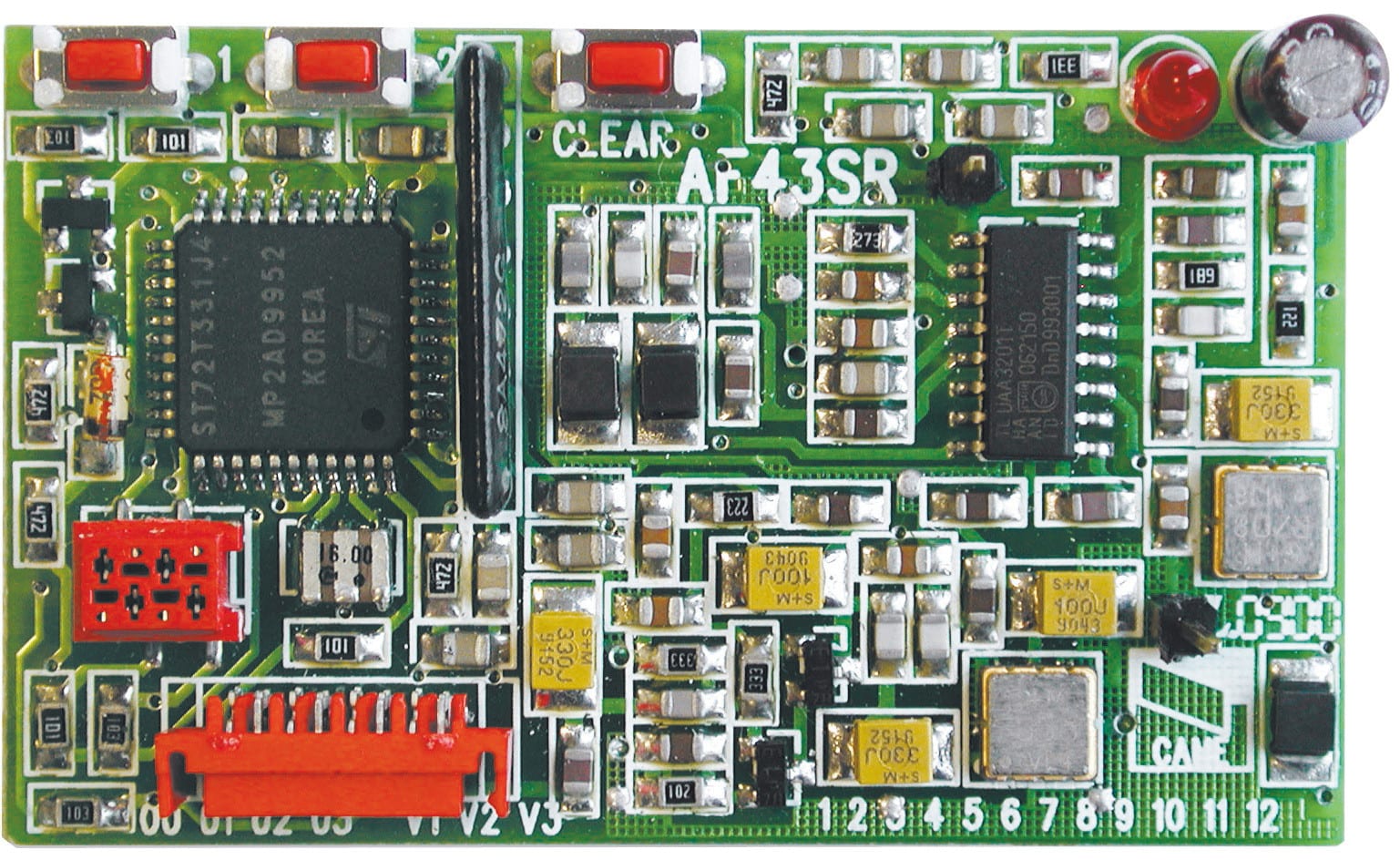 CAME - Scheda radiofrequenza a 433,92 MHz ad innesto per max. 25 trasmettitori Rolling Code.