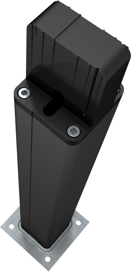 CAME - Colonnina in alluminio anodizzato nero per applicazione bidirezionale altezza 500 mm. 001DELTA-BN