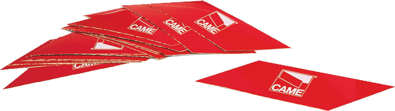 CAME - Confezione di 24 strisce rosse rifrangenti adesive.