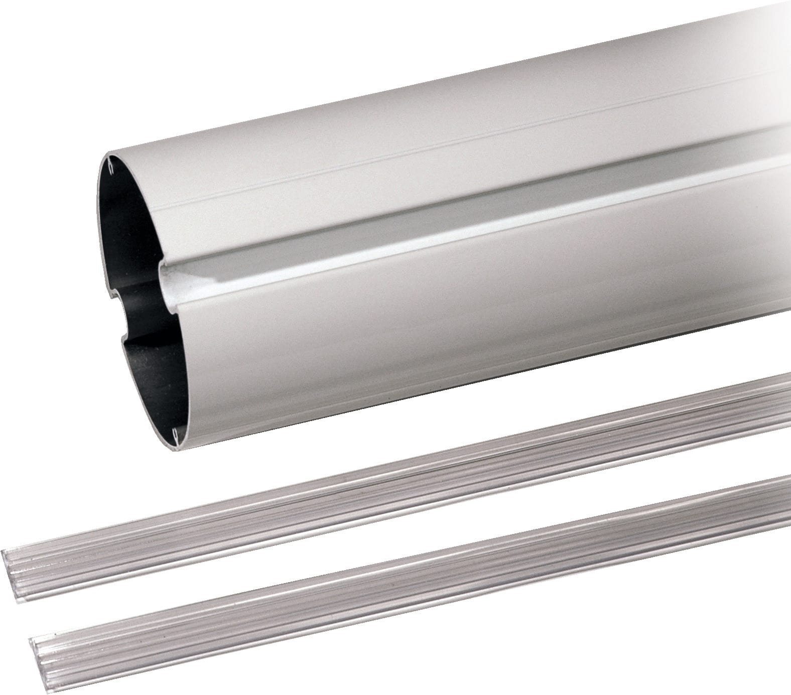 CAME - Asta tubolare in alluminio verniciato bianco, completa di profilo in gomma di copertura cava e rinforzo interno, Ø 100 mm, lunghezza 6850 mm. 001G06850