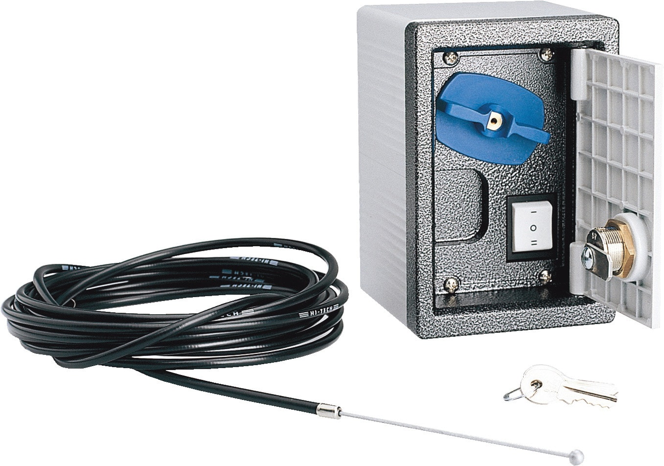 CAME - Contenitore per sblocco remoto con chiave personalizzata, manopola e pulsante di comando. Lunghezza cordino 5 m. Sicurezza. 001H3000