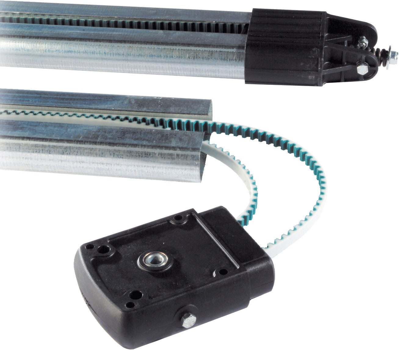 CAME - Guida a cinghia L=3,02m in due pezzi, per porte di superficie max 15m². Altezza max. della porta: BC=2,4m BM=2,25m STA=2,1m STB=2,2m.